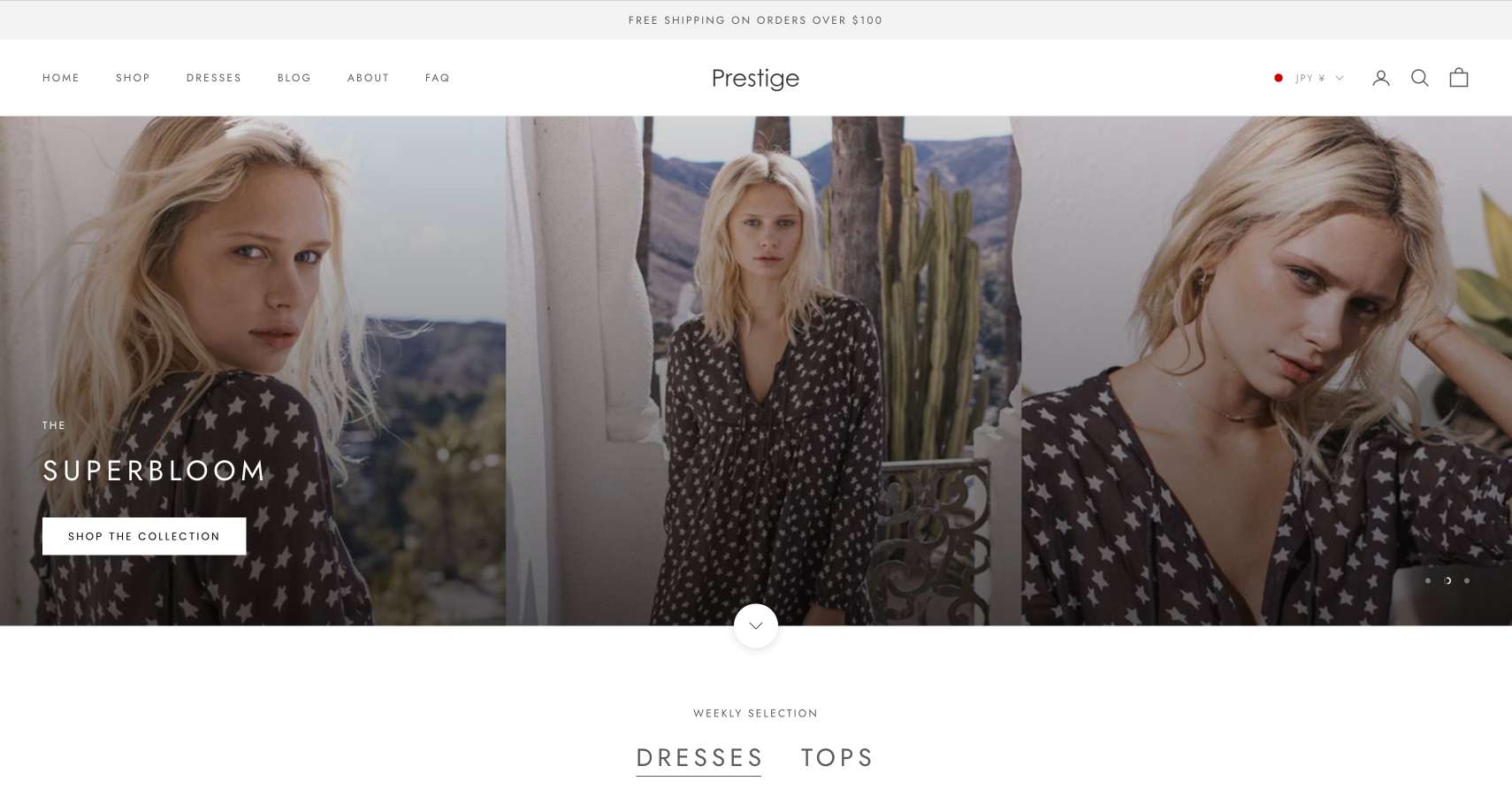 shopifyテーマ『Prestige』のイメージ画像